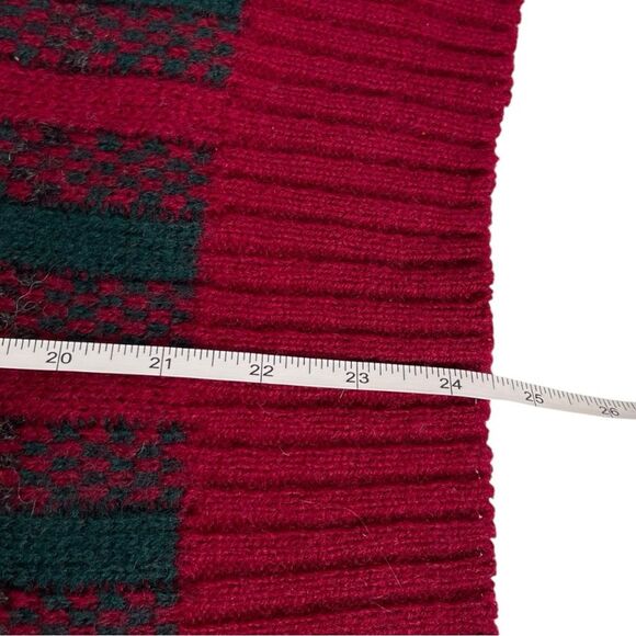 McGeorge vintage Scottish Shetland Wool Red Green Striped mens large Sweater - Picture 5 of 6